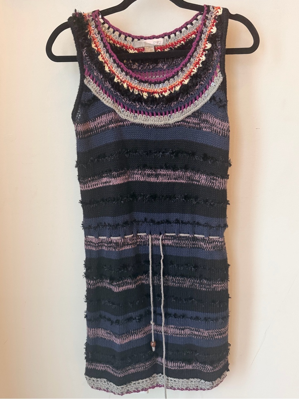 Love21 Forever 21 Multicolour Embellished Knit Dress — Size M/M